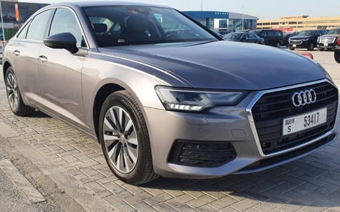Dark Grey Audi A6, 2020 for rent in Dubai
