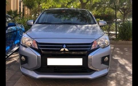 Dark Grey Mitsubishi Attrage, 2021 for rent in Dubai