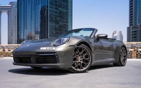 Grey Porsche 911 Carrera cabrio, 2021 for rent in Dubai