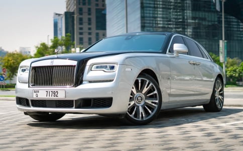 Grey Rolls Royce Ghost, 2019 for rent in Dubai