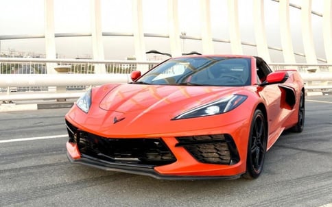 البرتقالي Chevrolet Corvette Spyder, 2020 للإيجار في دبي