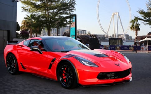 أحمر Chevrolet Corvette Grand Sport, 2019 للإيجار في دبي