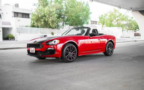 Red Fiat Abarth 124 Spider, 2019 for rent in Dubai