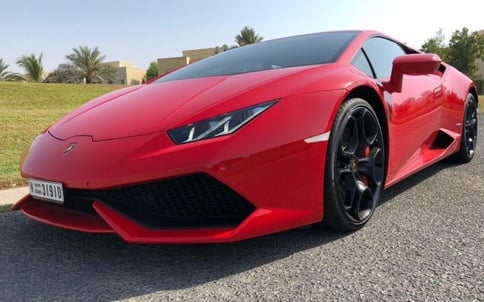 Аренда Красный Lamborghini Huracan, 2018 в Дубае