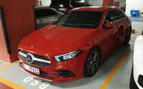 Red Mercedes A200 Class, 2020 for rent in Dubai