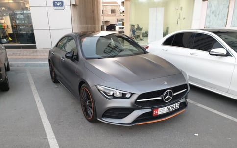 Grey Mercedes CLA, 2020 for rent in Dubai
