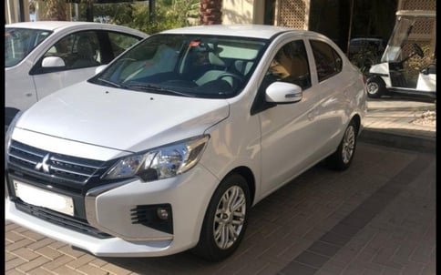 White Mitsubishi Attrage, 2021 for rent in Dubai