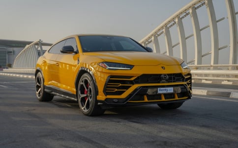 Yellow Lamborghini Urus, 2020 for rent in Dubai