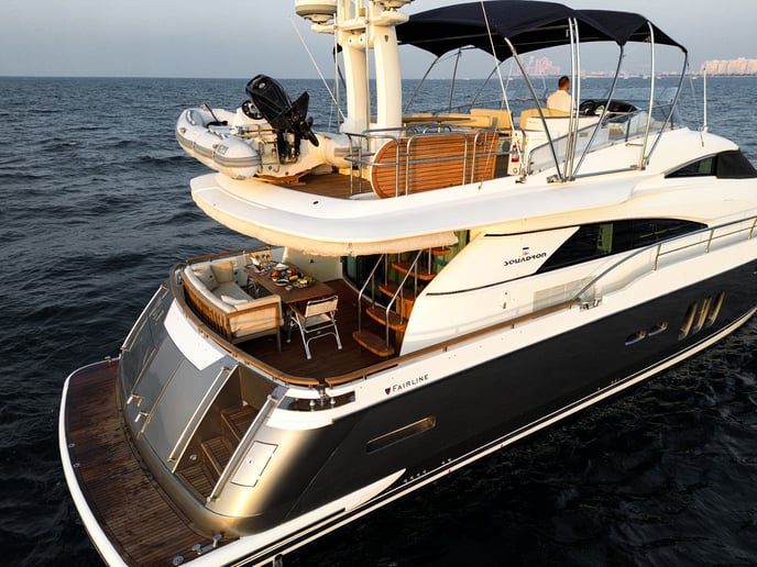 Fairline Squadron VAL 68 ft (21m) Power boat in Dubai Harbour for rent in Dubai 21