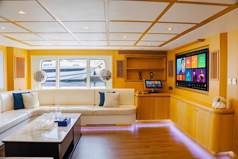 在迪拜 租 Sky Walker Kona 110 英尺 (34m) 动力船 在迪拜港 5