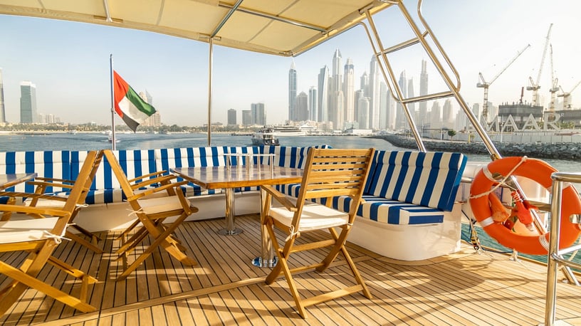 在迪拜 租 Hatteras Poseidon 118 英尺 (36m) 动力船 在迪拜港 4