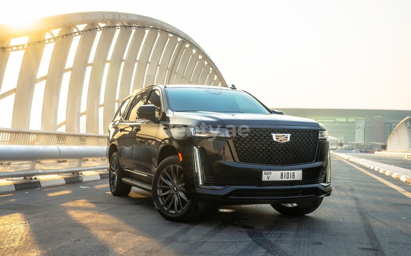 Cadillac Escalade Black Edition (Black), 2021 for rent in Abu-Dhabi