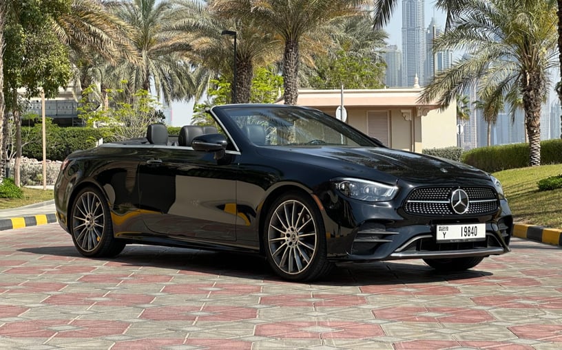Mercedes AMG E450 convertible (Black), 2022 for rent in Dubai