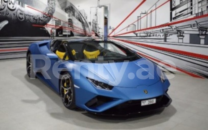 Lamborghini Evo Spyder (Blue), 2021 for rent in Dubai