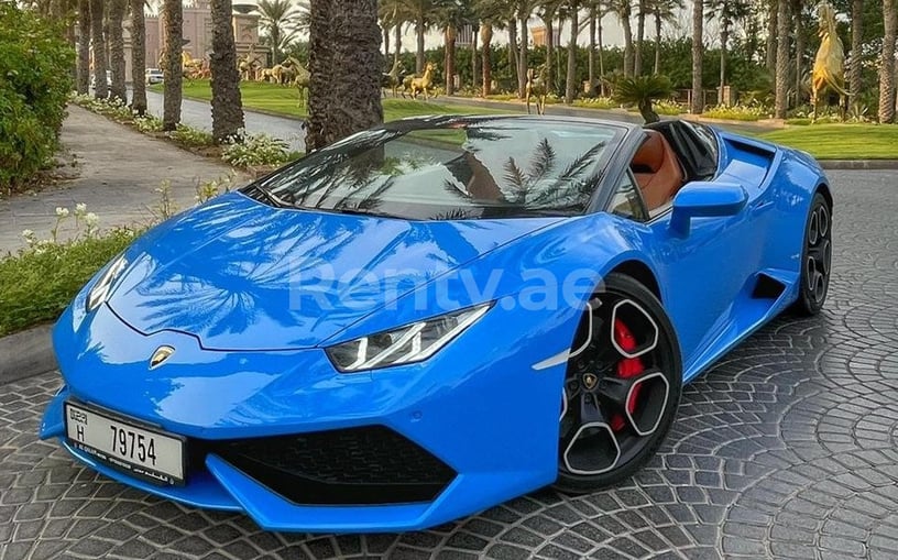 إيجار Lamborghini Huracan Spyder (أزرق), 2018 في دبي