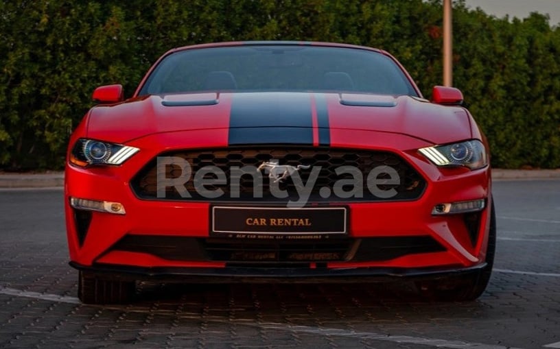 Ford Mustang Cabrio (Красный), 2019 для аренды в Дубай
