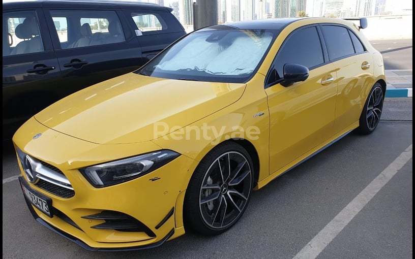 Mercedes A Class (Yellow), 2020 for rent in Dubai