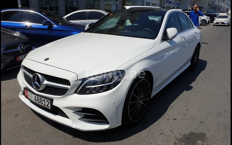 Mercedes C Class (White), 2020 for rent in Abu-Dhabi