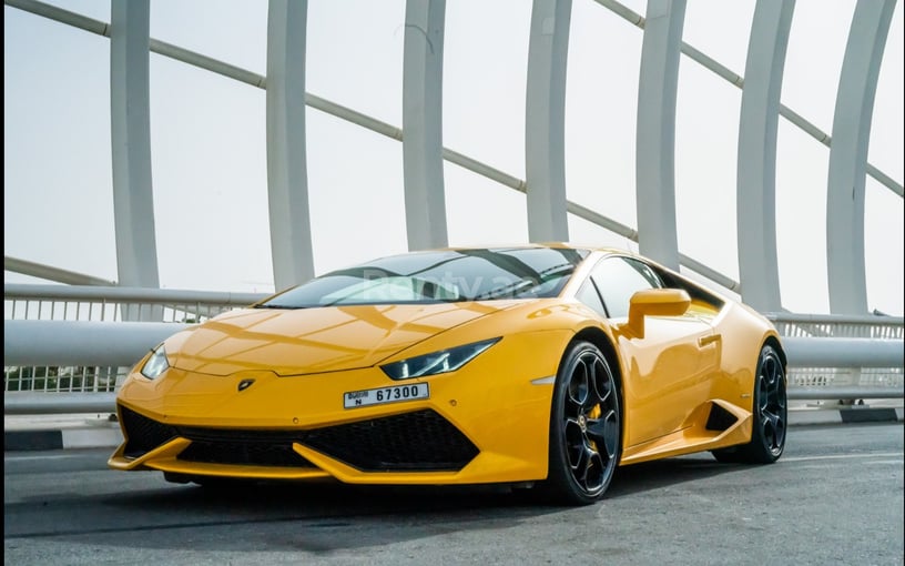 Lamborghini Huracan Coupe (Yellow), 2019 for rent in Dubai