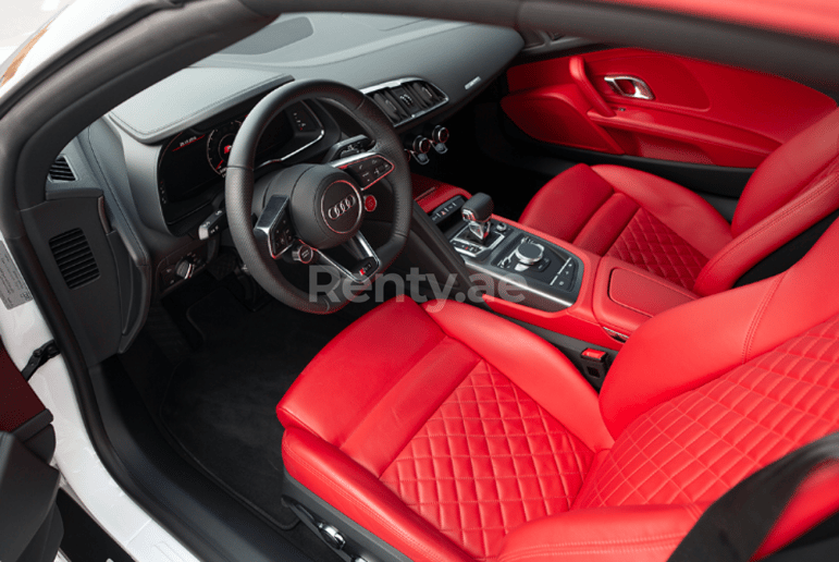 Audi R8 V10 Spyder (White), 2018 for rent in Dubai