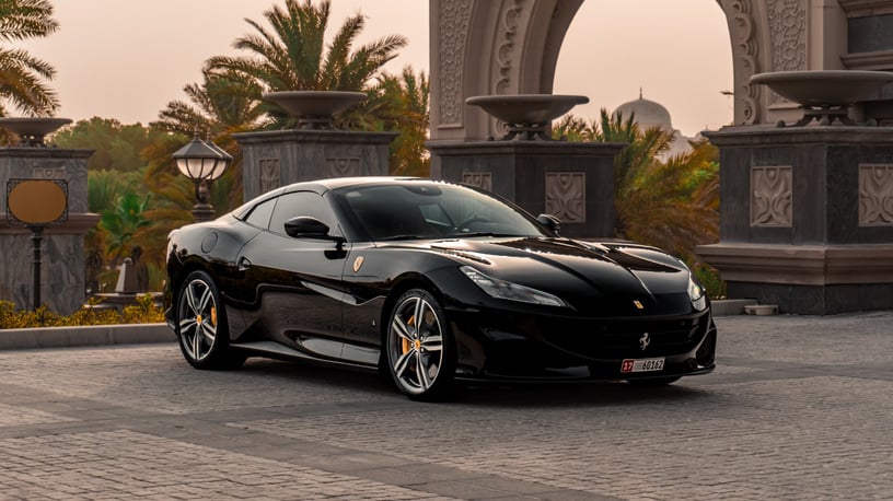 Ferrari Portofino Rosso (Black), 2022 for rent in Abu Dhabi