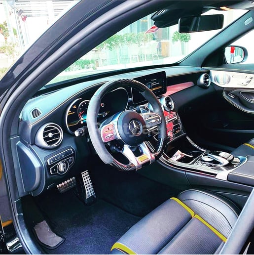 إيجار مرسيدس AMG C63s Carbon Edition (أسود), 2019 في دبي