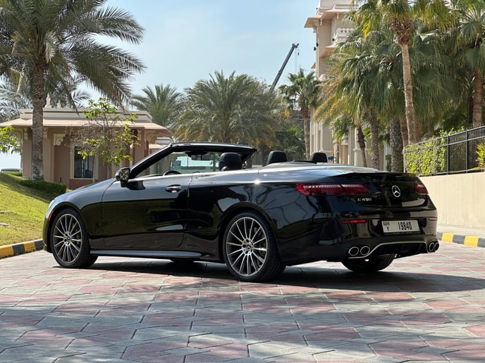 Mercedes AMG E450 convertible (Black), 2022 for rent in Dubai