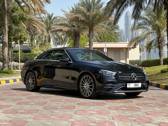 Mercedes AMG E450 convertible (Black), 2022 for rent in Dubai