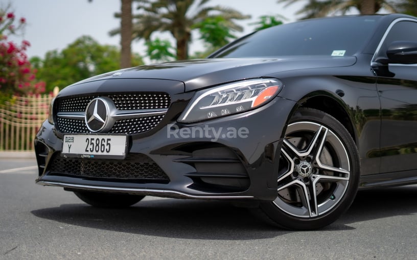 Mercedes C300 (Black), 2020 for rent in Abu Dhabi