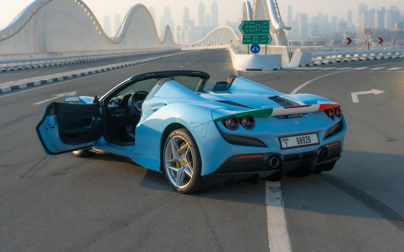 Ferrari F8 Tributo Spyder (Blue), 2023 for rent in Dubai 2
