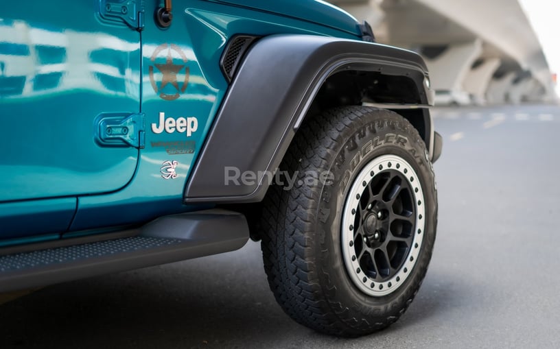 Jeep Wrangler Limited Sport Edition convertible (Blau), 2020  zur Miete in Abu Dhabi