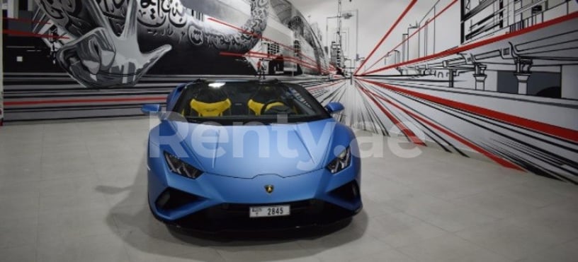 Lamborghini Evo Spyder (Blau), 2021  zur Miete in Dubai