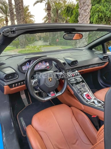 Lamborghini Huracan Spyder (Blue), 2018 for rent in Dubai