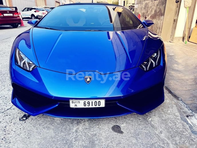 在迪拜 租 兰博基尼 Huracan Spyder (蓝色), 2020