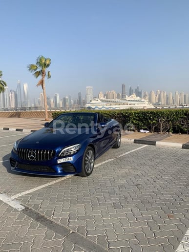 Mercedes C300 cabrio (Blue), 2019 for rent in Abu Dhabi
