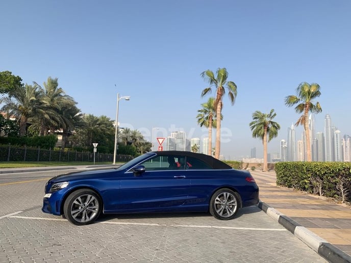 Mercedes C300 cabrio (Blue), 2019 for rent in Abu Dhabi