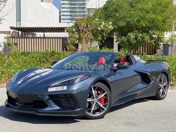 Abu Dabi'de kiralık Chevrolet Corvette Spyder (Gri), 2021