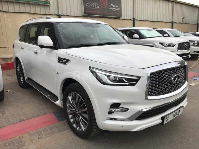 Infiniti QX80 (White), 2019 for rent in Dubai
