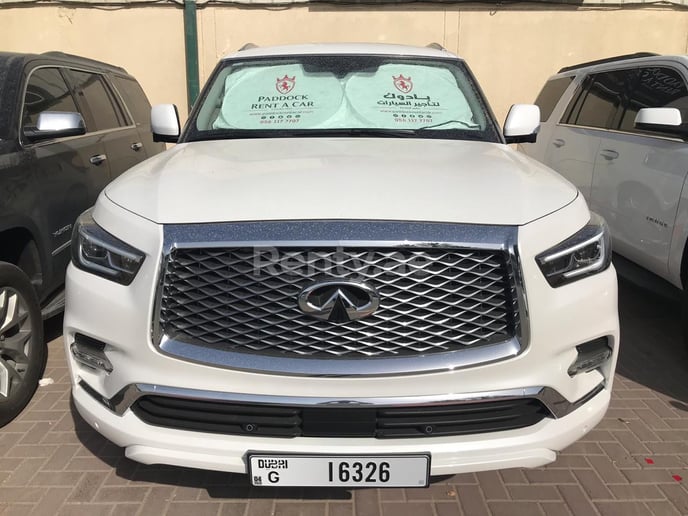 Infiniti QX80 (White), 2019 for rent in Dubai