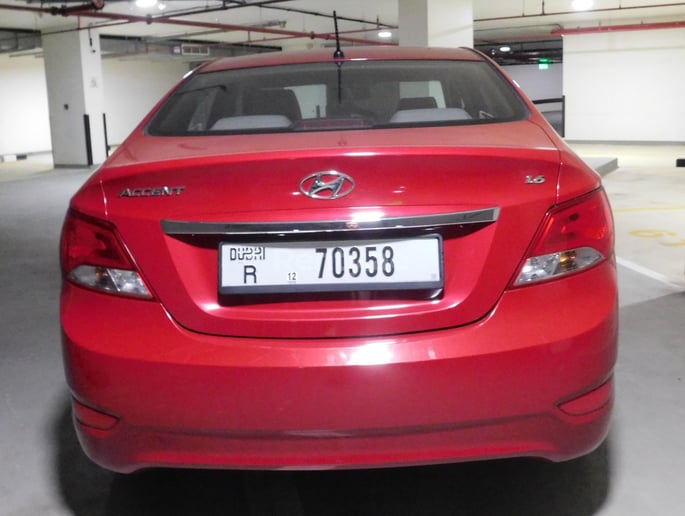 Hyundai Accent (Maroon), 2016 for rent in Dubai