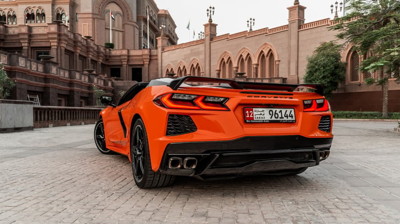 Chevrolet Corvette C8 Spyder (Orange), 2022 for rent in Abu Dhabi