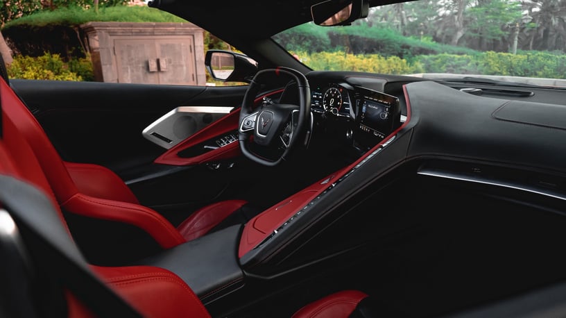 Chevrolet Corvette C8 Spyder (Orange), 2022 for rent in Abu Dhabi