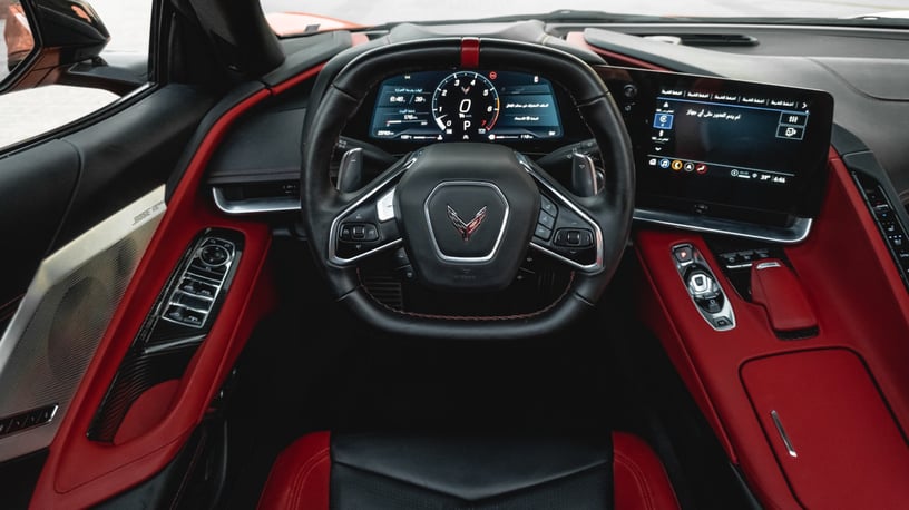 Chevrolet Corvette C8 Spyder (Orange), 2022 for rent in Abu Dhabi