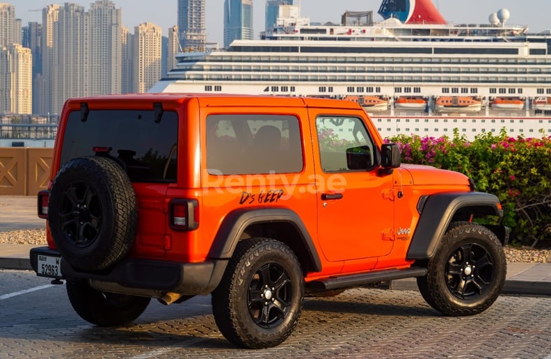 Jeep Wrangler (Orange), 2018 for rent in Dubai