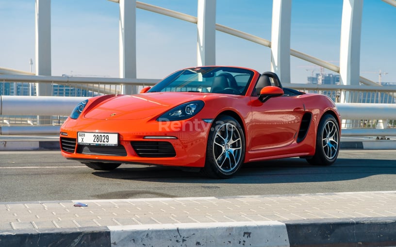 Porsche Boxster 718 (Orange), 2020 for rent in Abu Dhabi