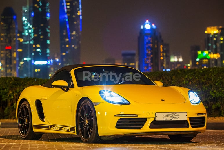 Porsche Boxster 718 (Yellow), 2017 for rent in Dubai