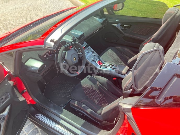 إيجار لامبورغيني هوراكان Performante سبايدر (أحمر), 2019 في دبي