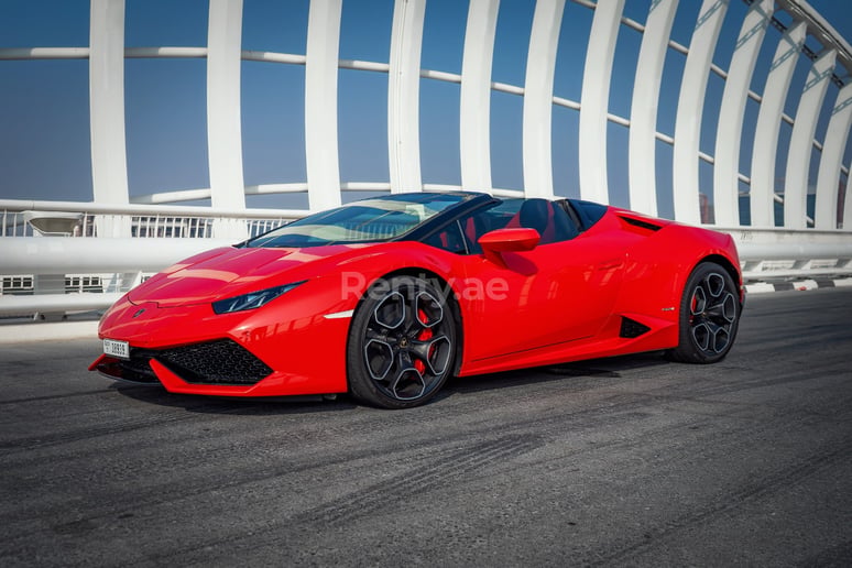 Lamborghini Huracan Spyder (Red), 2018 for rent in Abu Dhabi
