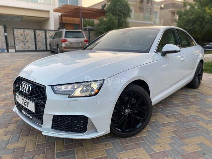 Audi A4 RS4 Bodykit (White), 2019 for rent in Dubai