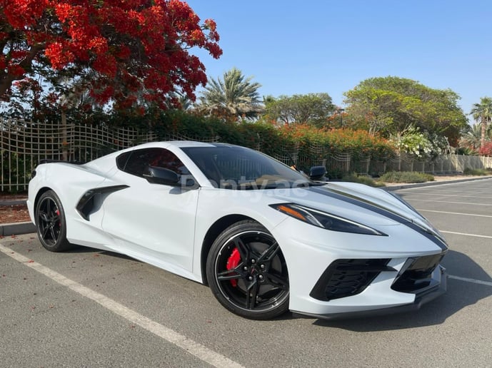 Chevrolet Corvette Stingray (White), 2020 for rent in Dubai